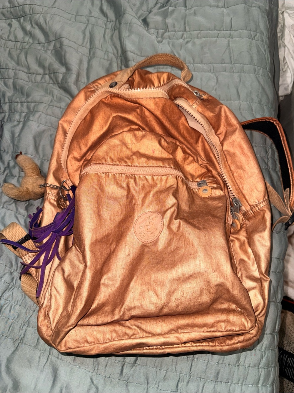 Kipling Metallic Gold Backpack